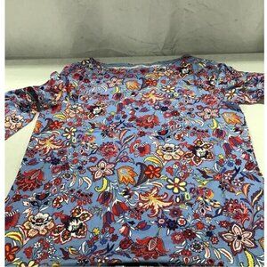 NEW Talbots Womens Bateau Neck Tee Scrub - Lovely Floral sz large